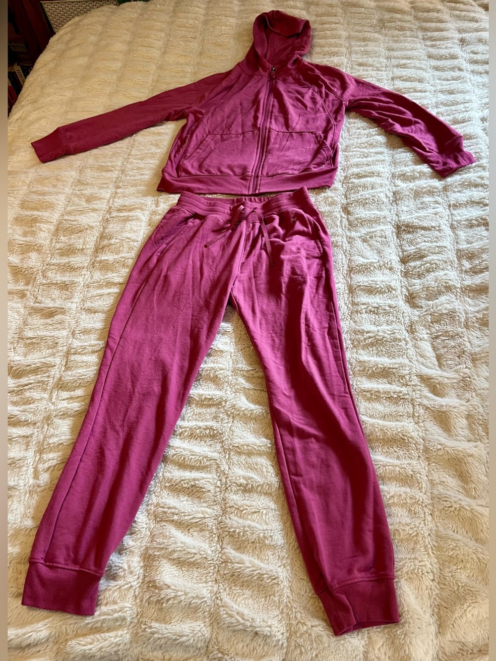 Xersion Magenta Zip Hoodie & Jogger Set, Girls’ Size Medium 10/12
